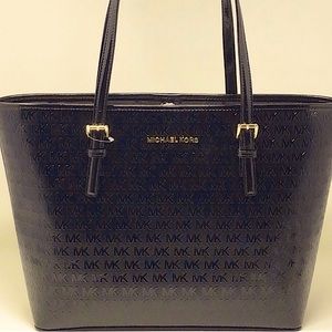 MK EMBOSSED TRAVEL TOTE